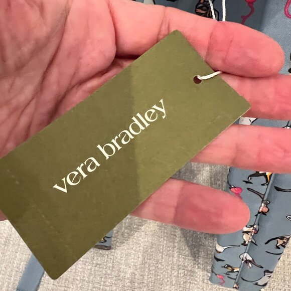 VERA BRADLEY Quilted Blue Essensial Large Cat's Meow Backpack - Picture 2 of 8